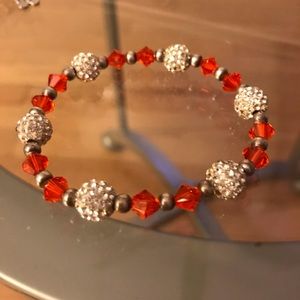 Pave qz beaded bracelet
